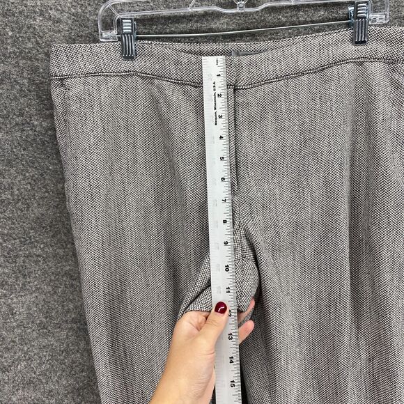 New H&M Pants Women 14 Gray Mid Rise Pleated Pockets Skinny Casual Chino Comfort - Picture 6 of 11